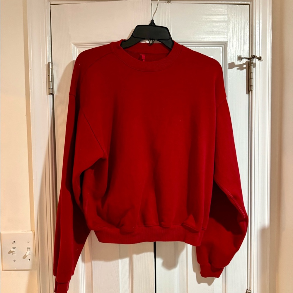 SKIMS Red Crewneck Hoodie
